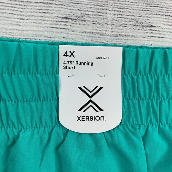 Xersion Running Shorts sz 4X Plus Green Inner Liner Zip Pockets New NWT - Picture 5 of 9